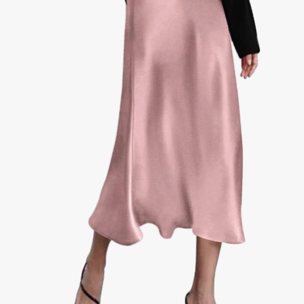 Topshop silk like skirt size 12 Pink